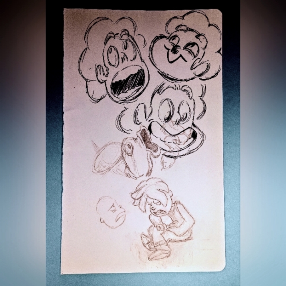 SU "Peedee & Steven" Original Sketchbook Page - Raven Molisee